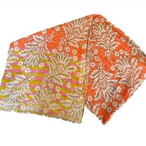 Loft Orange & Pink Multi Floral Cotton Scarf Sarong or Halter Top